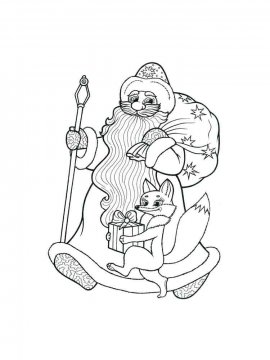 Раскраска Дед Мороз 60 - Бесплатно распечатать