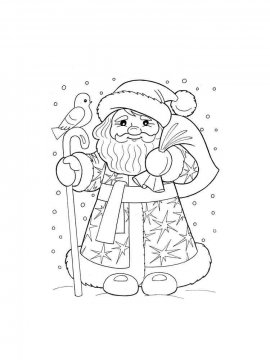 Раскраска Дед Мороз 62 - Бесплатно распечатать
