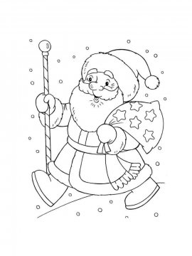 Раскраска Дед Мороз 63 - Бесплатно распечатать