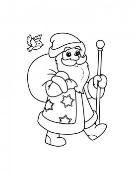 Раскраска Дед Мороз 64 - Бесплатно распечатать