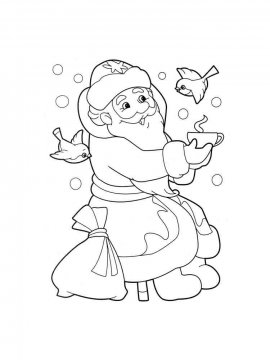 Раскраска Дед Мороз 38 - Бесплатно распечатать