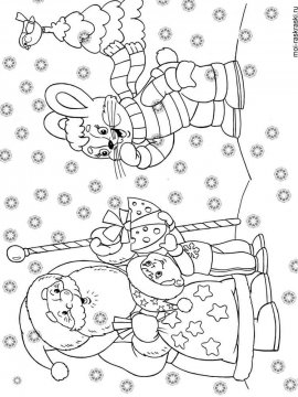 Раскраска Дед Мороз 4 - Бесплатно распечатать