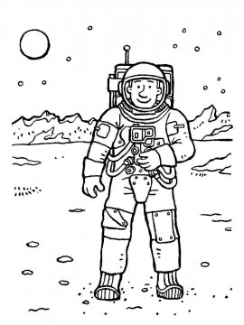 Раскраска День Космонавтики 1 - Бесплатно распечатать