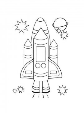 Раскраска День Космонавтики 14 - Бесплатно распечатать