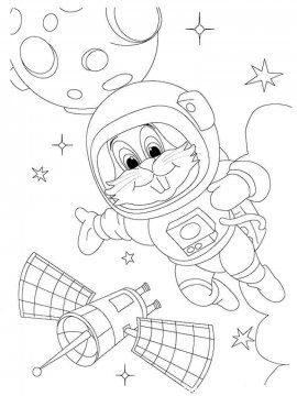 Раскраска День Космонавтики 19 - Бесплатно распечатать