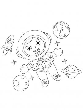 Раскраска День Космонавтики 20 - Бесплатно распечатать