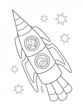 Раскраска День Космонавтики 8 - Бесплатно распечатать