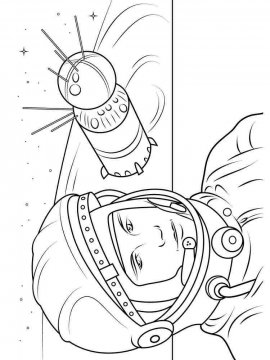 Раскраска День Космонавтики 24 - Бесплатно распечатать