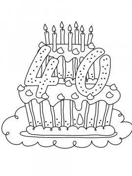 Раскраска День Рождения 52 - Бесплатно распечатать