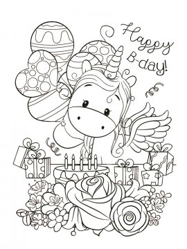 Раскраска День Рождения 44 - Бесплатно распечатать