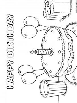 Раскраска День Рождения 8 - Бесплатно распечатать