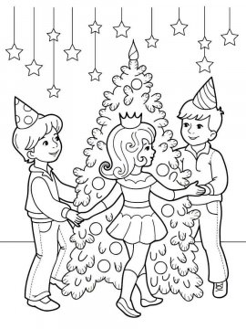 Раскраска Новогодняя Елка 14 - Бесплатно распечатать