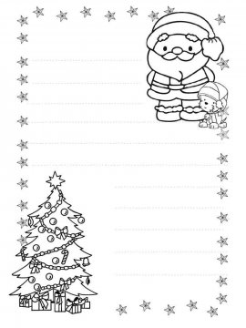 Раскраска письмо Деду Морозу 22 - Бесплатно распечатать