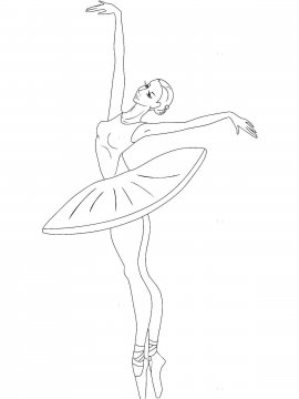 Раскраска Балерина 9 - Бесплатно распечатать