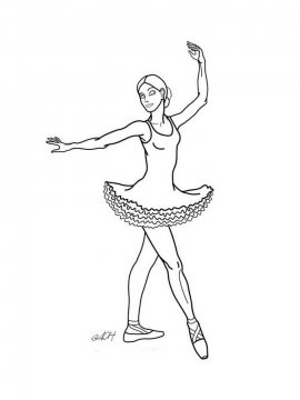 Раскраска Балерина 27 - Бесплатно распечатать