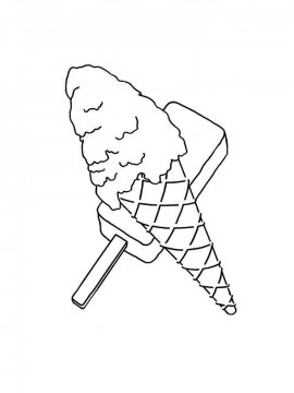 Раскраска Мороженое 49 - Бесплатно распечатать