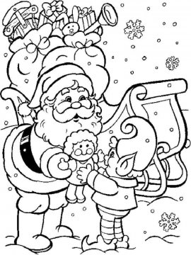 Раскраска Санта Клаус 1 - Бесплатно распечатать