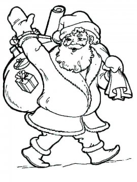 Раскраска Санта Клаус 7 - Бесплатно распечатать