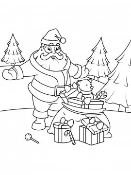 Раскраска Санта Клаус 45 - Бесплатно распечатать
