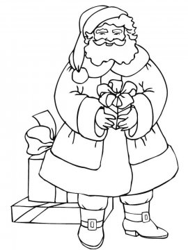 Раскраска Санта Клаус 37 - Бесплатно распечатать