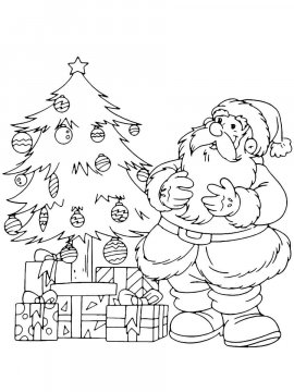 Раскраска Санта Клаус 38 - Бесплатно распечатать