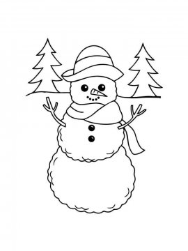 Раскраска Снеговик 87 - Бесплатно распечатать