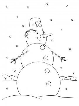 Раскраска Снеговик 78 - Бесплатно распечатать