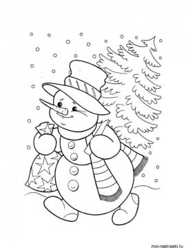 Раскраска Снеговик 71 - Бесплатно распечатать