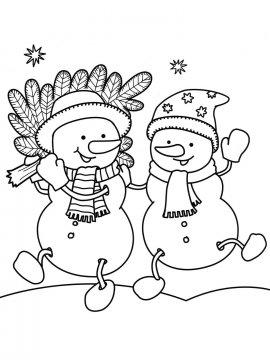 Раскраска Снеговик 11 - Бесплатно распечатать