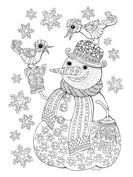 Раскраска Снеговик 13 - Бесплатно распечатать