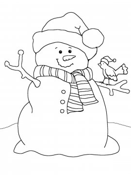 Раскраска Снеговик 21 - Бесплатно распечатать