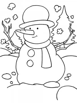 Раскраска Снеговик 24 - Бесплатно распечатать