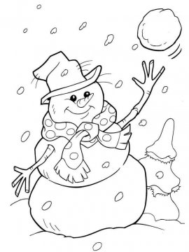 Раскраска Снеговик 34 - Бесплатно распечатать