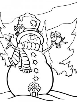 Раскраска Снеговик 44 - Бесплатно распечатать