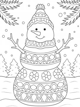 Раскраска Снеговик 50 - Бесплатно распечатать