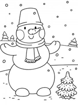 Раскраска Снеговик 7 - Бесплатно распечатать