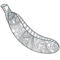 Раскраски Банан Aнтистресс