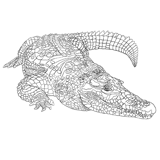Раскраски Крокодил антистресс