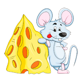 Раскраски Мышь с сыром