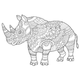 Раскраски Носорог антистресс