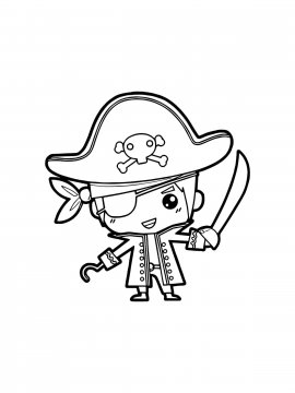 Раскраска Мальчик Пират