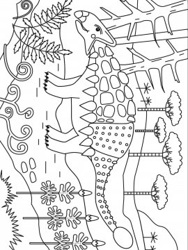 Раскраска Анкилозавр 3 - Бесплатно распечатать