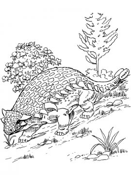 Раскраска Анкилозавр 8 - Бесплатно распечатать