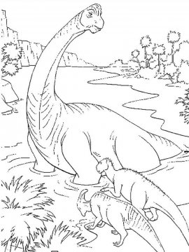 Раскраска Брахиозавр 18 - Бесплатно распечатать