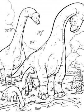 Раскраска Брахиозавр 22 - Бесплатно распечатать