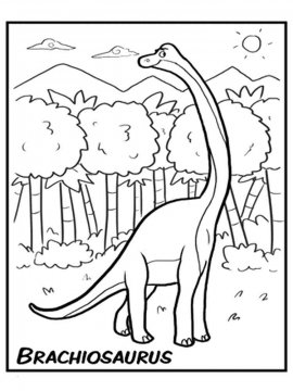 Раскраска Брахиозавр 4 - Бесплатно распечатать