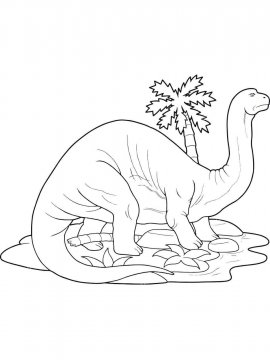Раскраска Бронтозавр 11 - Бесплатно распечатать