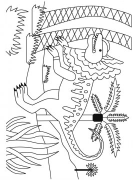 Раскраска Дилофозавр 1 - Бесплатно распечатать