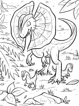 Раскраска Дилофозавр 14 - Бесплатно распечатать