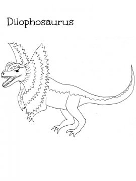 Раскраска Дилофозавр 7 - Бесплатно распечатать